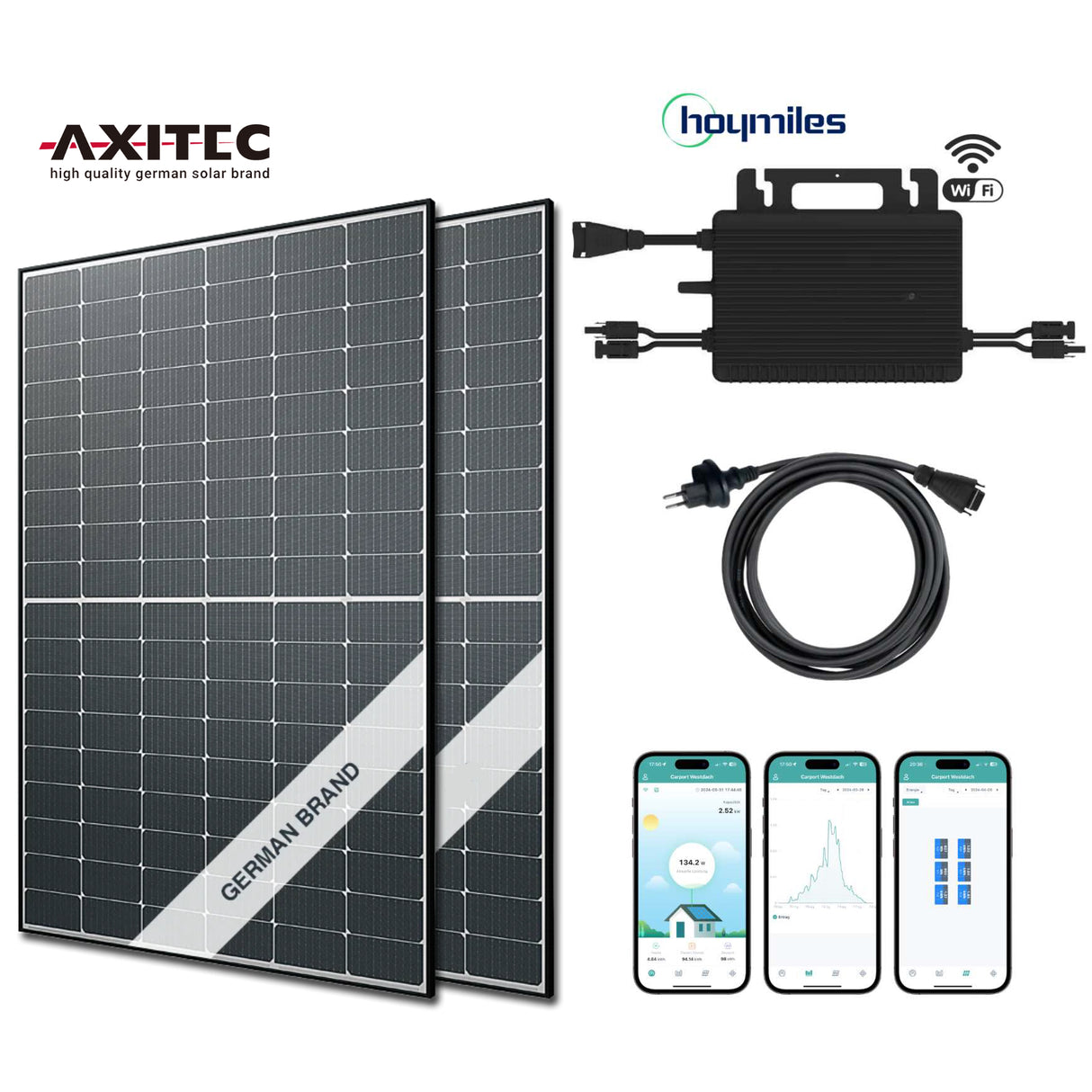 Balkonkraftwerk-Set AXITEC Solar 920Wp/600W Black Frame