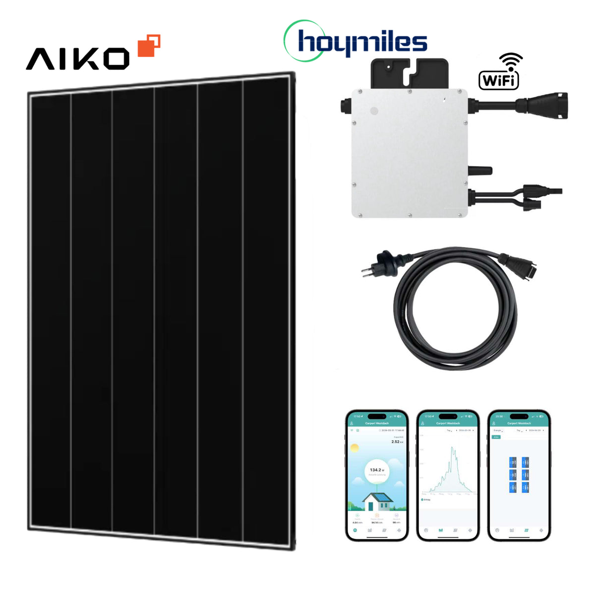 XS Balkonkraftwerk-Set AIKO Solar 490Wp/500W