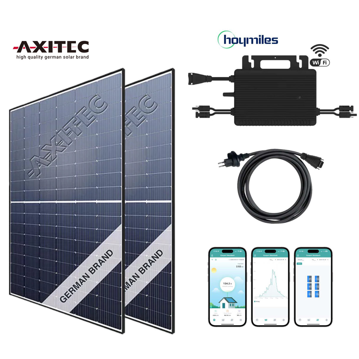 Balkonkraftwerk-Set AXITEC Solar 900Wp/600W