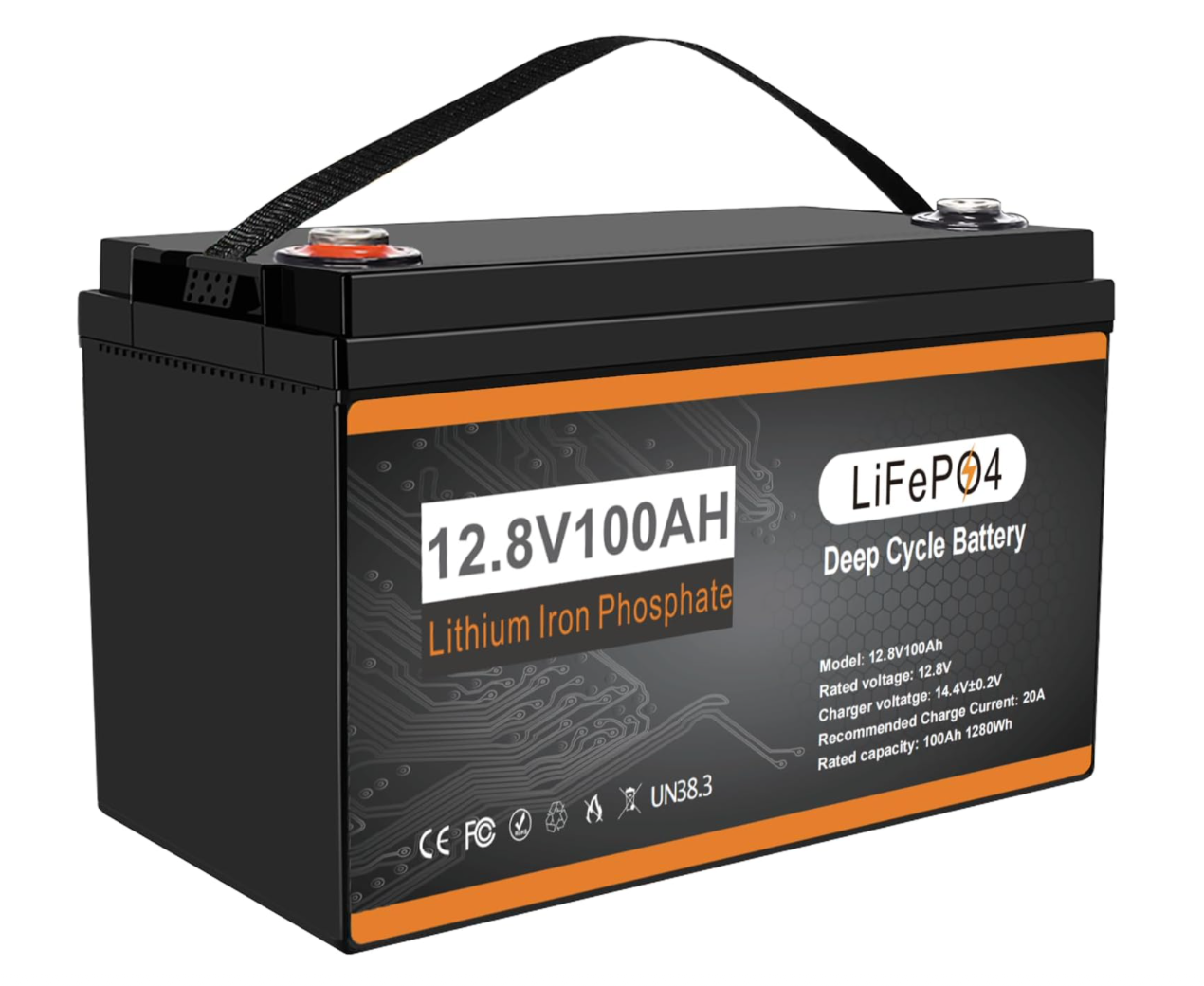 LifePo4 12,8V 100Ampere mit BMS