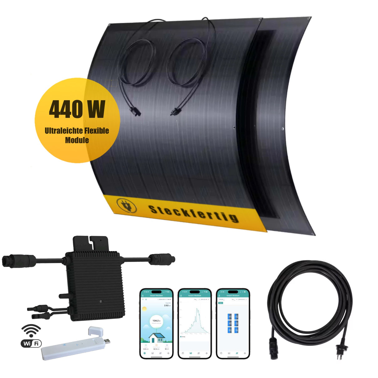 Balkonkraftwerk-Set Ultraleicht & Flexible 440Wp/400W