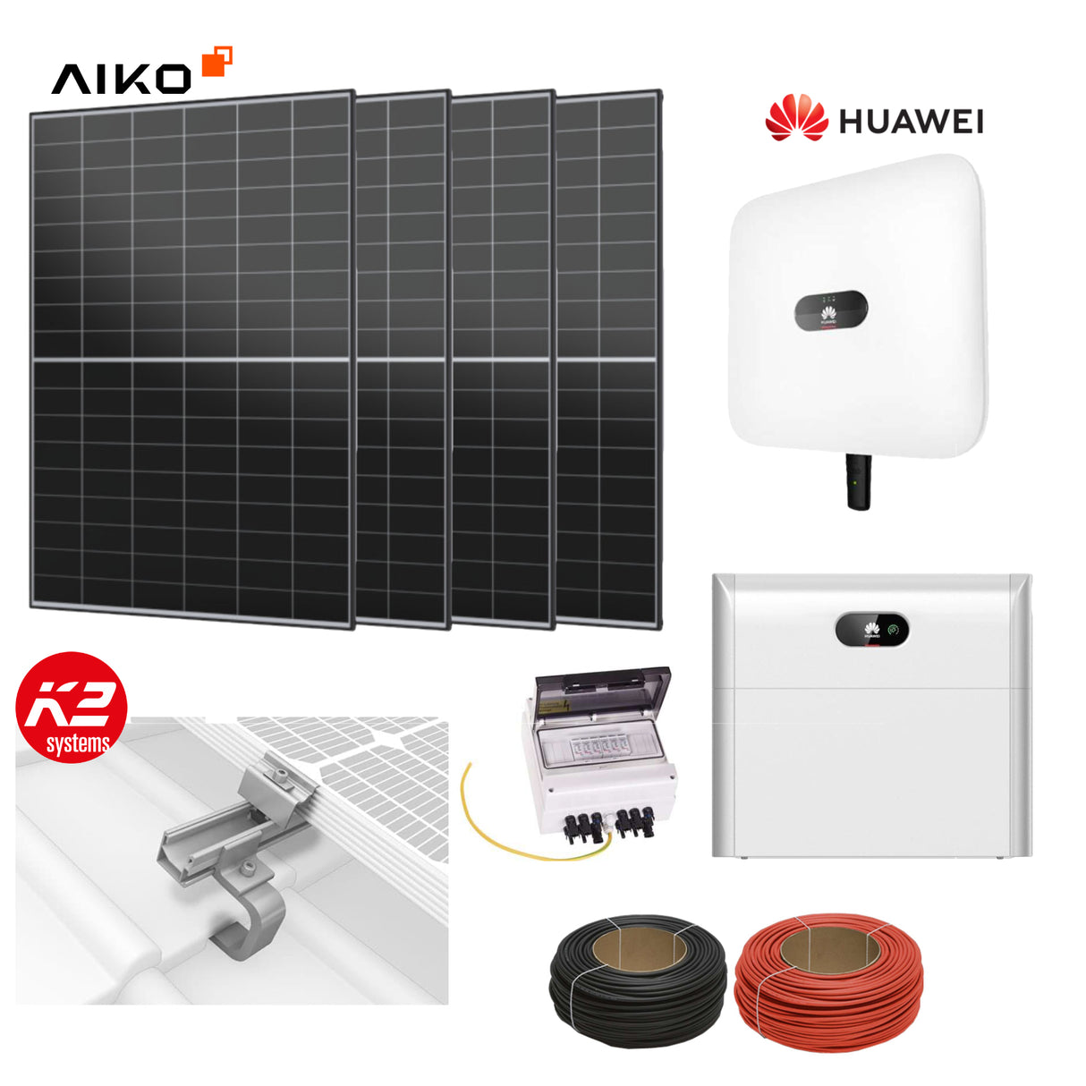 Komplett-Set Huawei AIKO Solaranlage 4,6kWP inkl. Batteriespeicher 5kWh