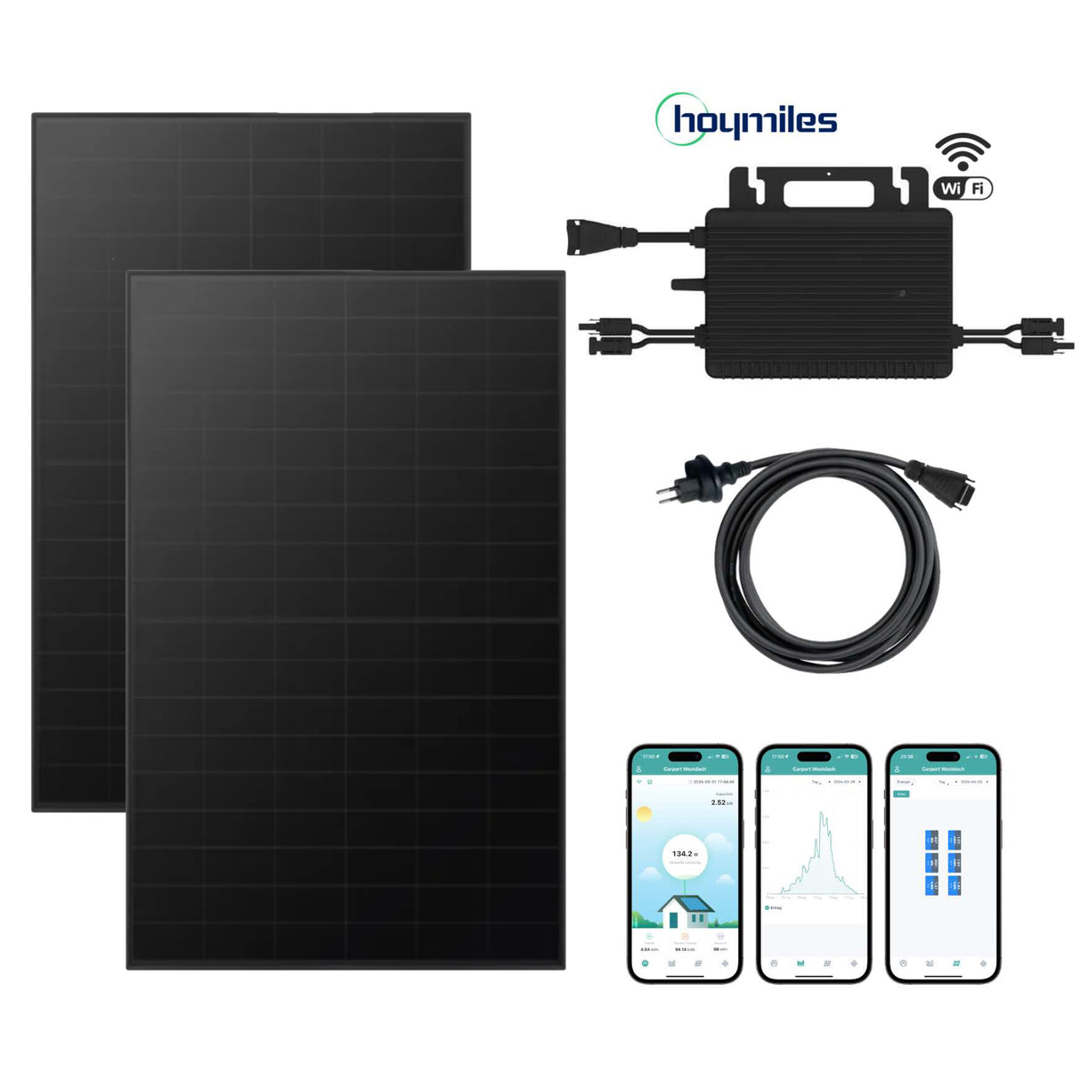 Balkonkraftwerk-Set LONGI Full Black 960Wp/600W