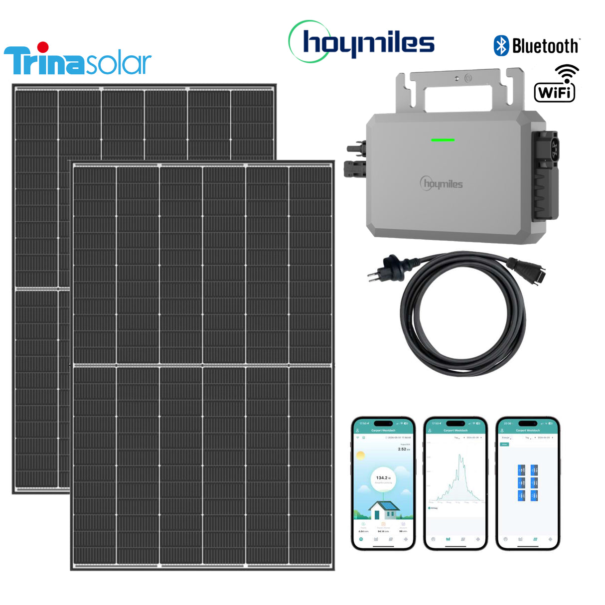 Balkonkraftwerk-Set TRINA Solar 920Wp/600W Black Frame
