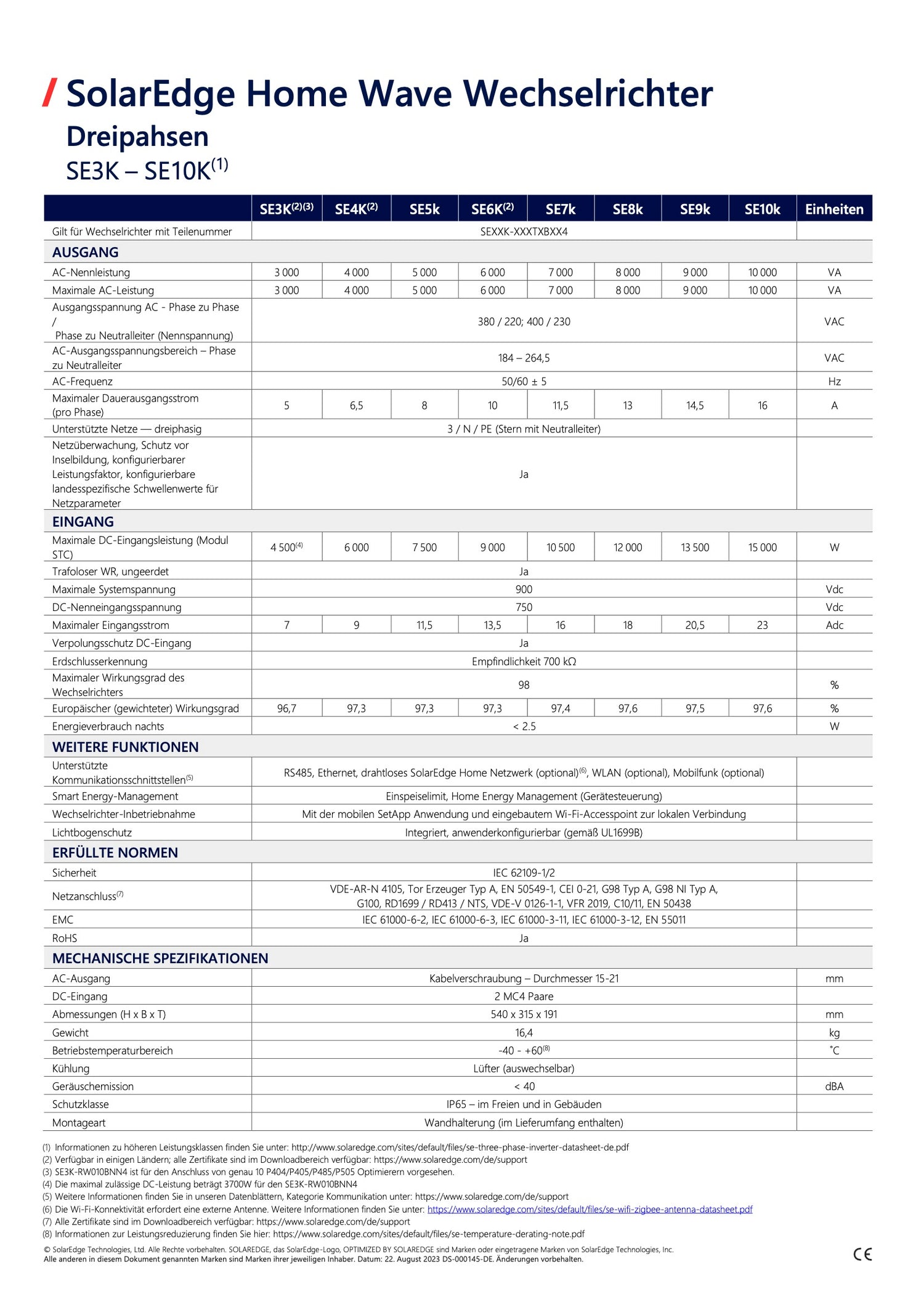 Solaredge Wechselrichter SE7K SET-APP – Ein leistungsstarker Wechselrichter, speziell entwickelt für die Verwendung mit Modul-Leistungsoptimierern, um die Effizienz und Leistung Ihrer Solaranlage zu maximieren. Mit der SolarEdge SetApp lässt sich der Wechselrichter schnell und einfach direkt vom Smartphone aus in Betrieb nehmen. Durch einen einzigartigen Wirkungsgrad von 98% setzt dieser Wechselrichter neue Maßstäbe in Bezug auf Energieeffizienz.