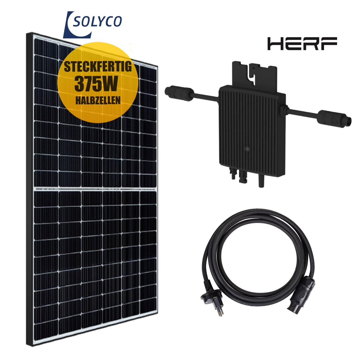 Balkonkraftwerk-Set SOLYCO Solar 375Wp/400W