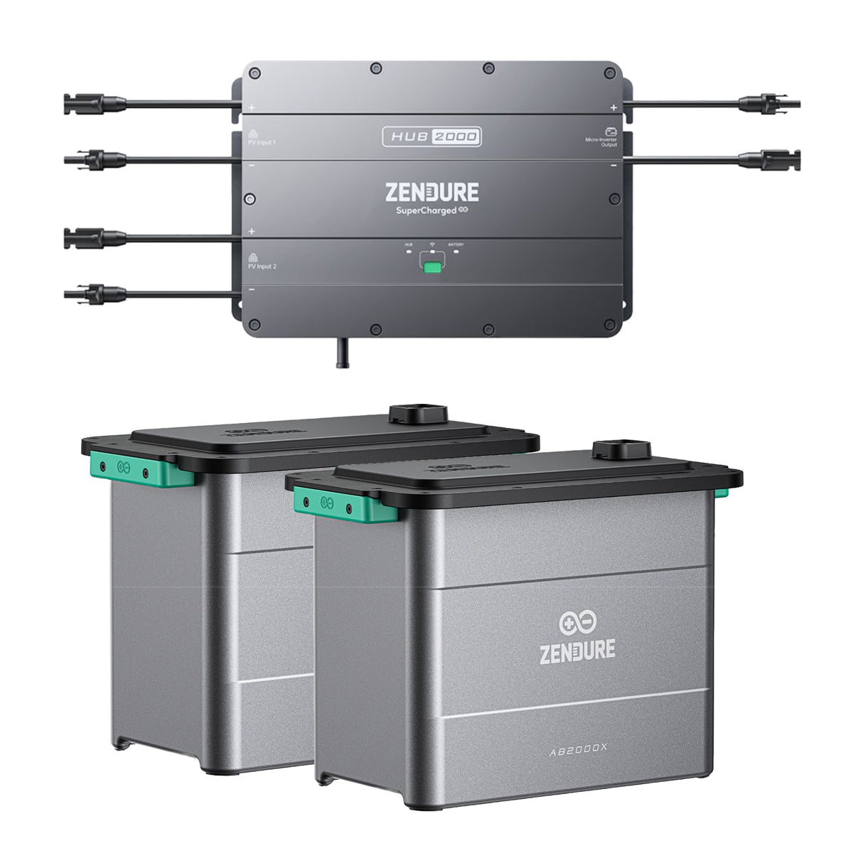 Zendure-Set mit HUB2000 & 2× AB2000X Batterie – 3.840 Wh