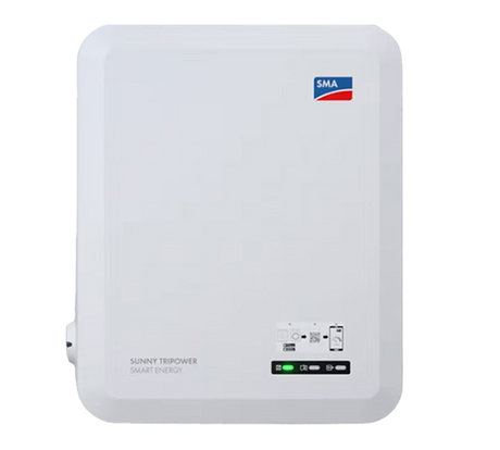 Der Sunny Tripower Smart Energy Hybrid-Wechselrichter von SMA ist die platzsparende 2-in-1-Lösung für die Solarstromversorgung in Eigenheimen. Mit 30 Jahren Speichererfahrung erzeugt, nutzt und speichert er Solarstrom, bietet eine integrierte Ersatzstromfunktion und integriert Elektromobilität. Dieser 3-phasige Hybrid-Wechselrichter schafft ganzheitliche, intelligente Energiesysteme für Eigenheime mit bis zu 100% solarer Eigenversorgung.