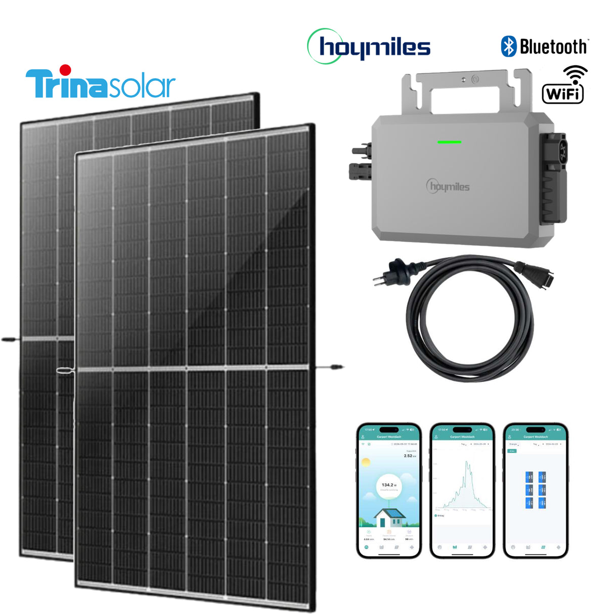 Balkonkraftwerk-Set TRINA Solar 950Wp/600W Black Frame
