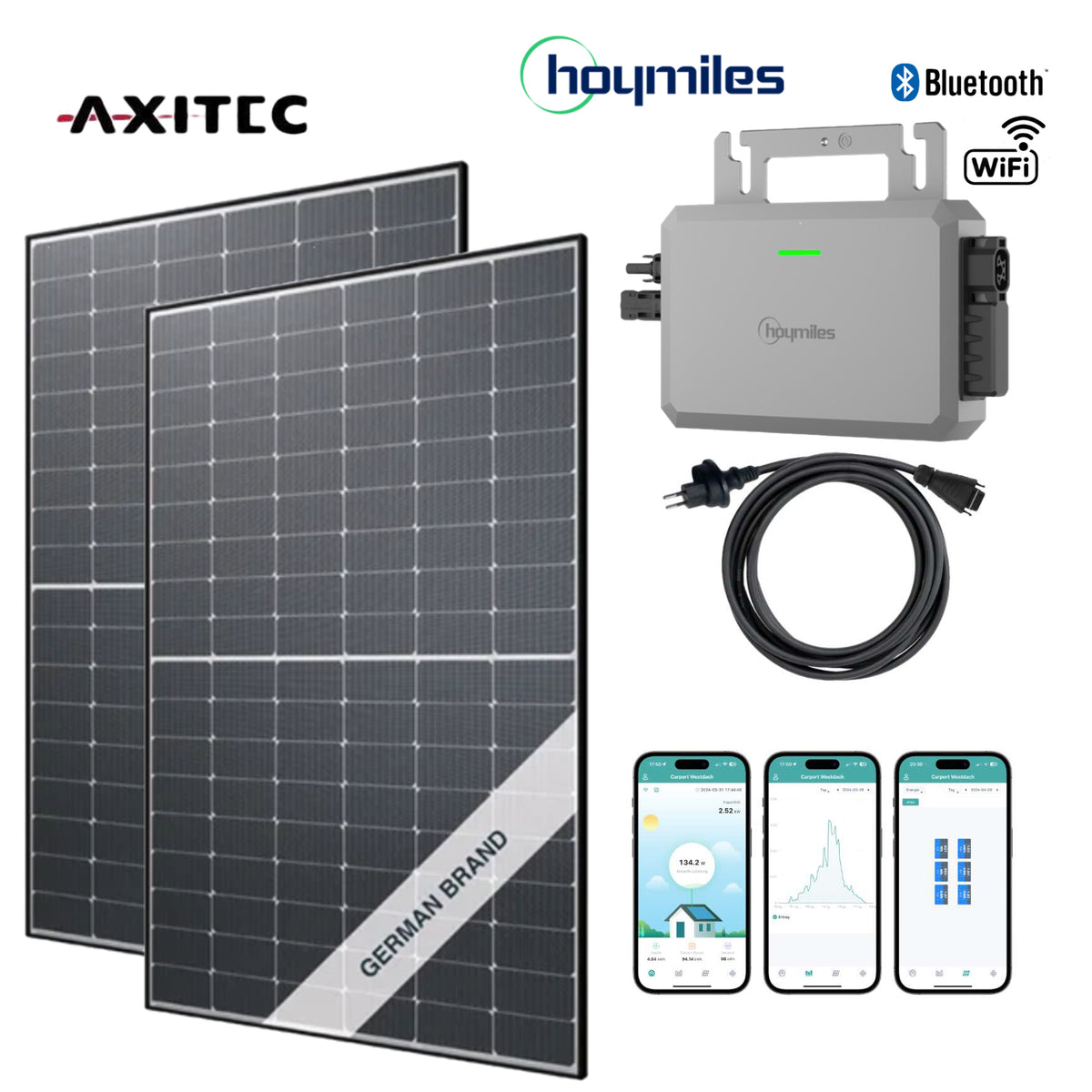 Balkonkraftwerk-Set AXITEC Black 920Wp/600W