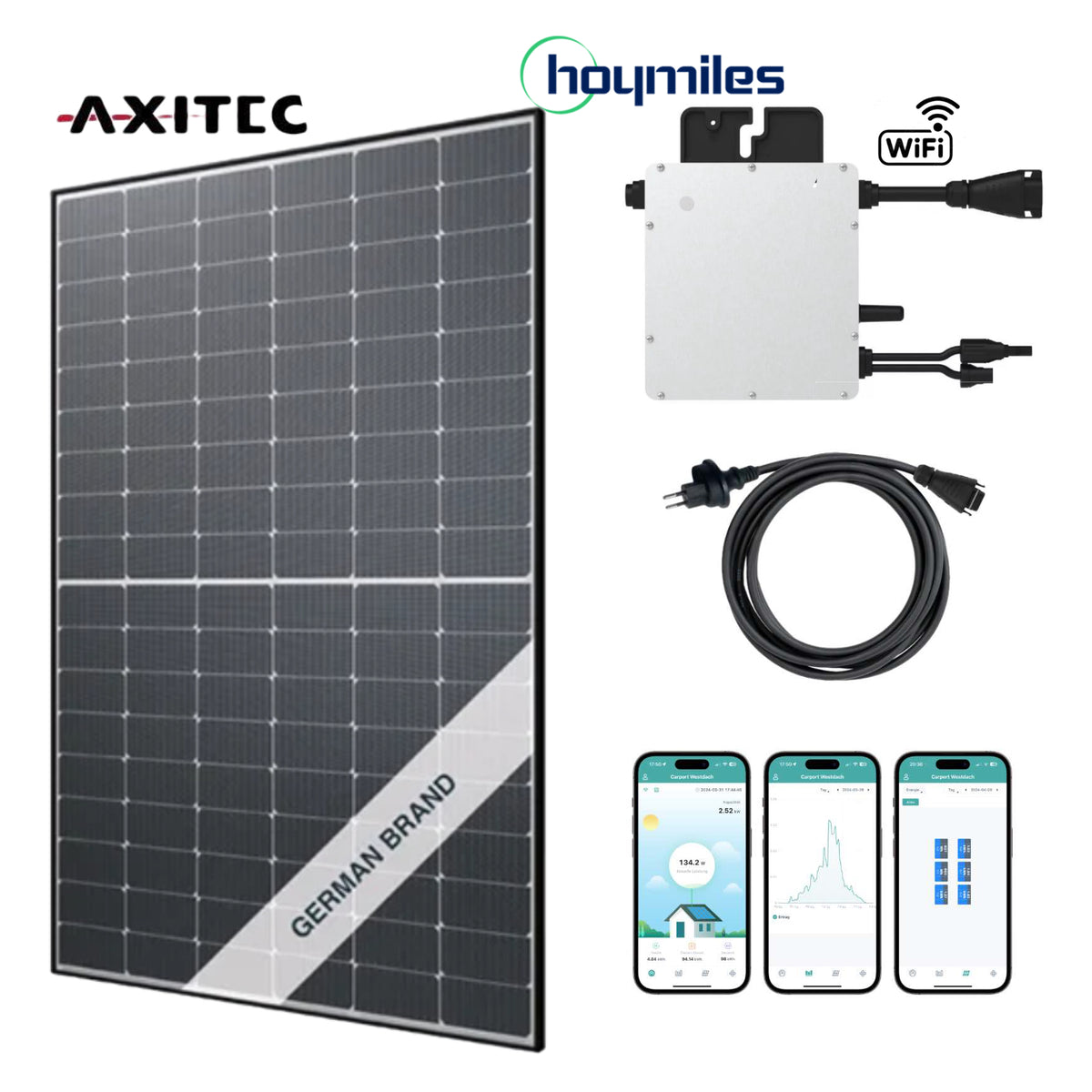 XS Balkonkraftwerk-Set AXITEC Black 460Wp/500W