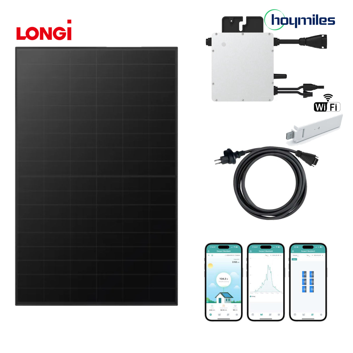 XS Balkonkraftwerk-Set LONGI Full Black 480Wp/400W