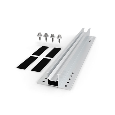 Die Solar Montage Mini Rail von Supersolar, eine Befestigungsschiene von 40 cm, bietet enorme Vorteile bei der Installation von Solarmodulen auf verschiedenen Oberflächen wie Wohnwagendächern, Booten, Yachtdecks, Häusern und Gartenhäusern. Das Lieferumfang umfasst 1 Aluminiumprofil sowie 4 Edelstahlschrauben und 4 Gummi Pads für eine sichere Montage.