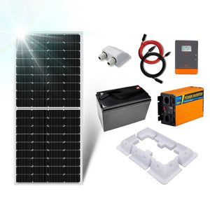 Solar Set 200 Watt mit LiFePO4 Batterie und 1000 Watt Wechselrichter