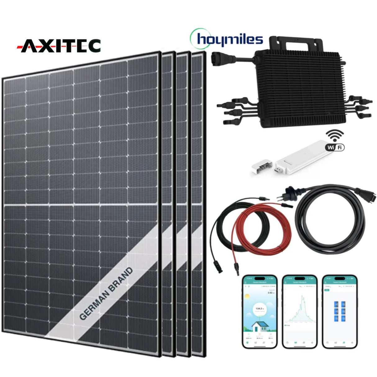 XL Balkonkraftwerk-Set AXITEC Solar 1840Wp/600W Black Frame