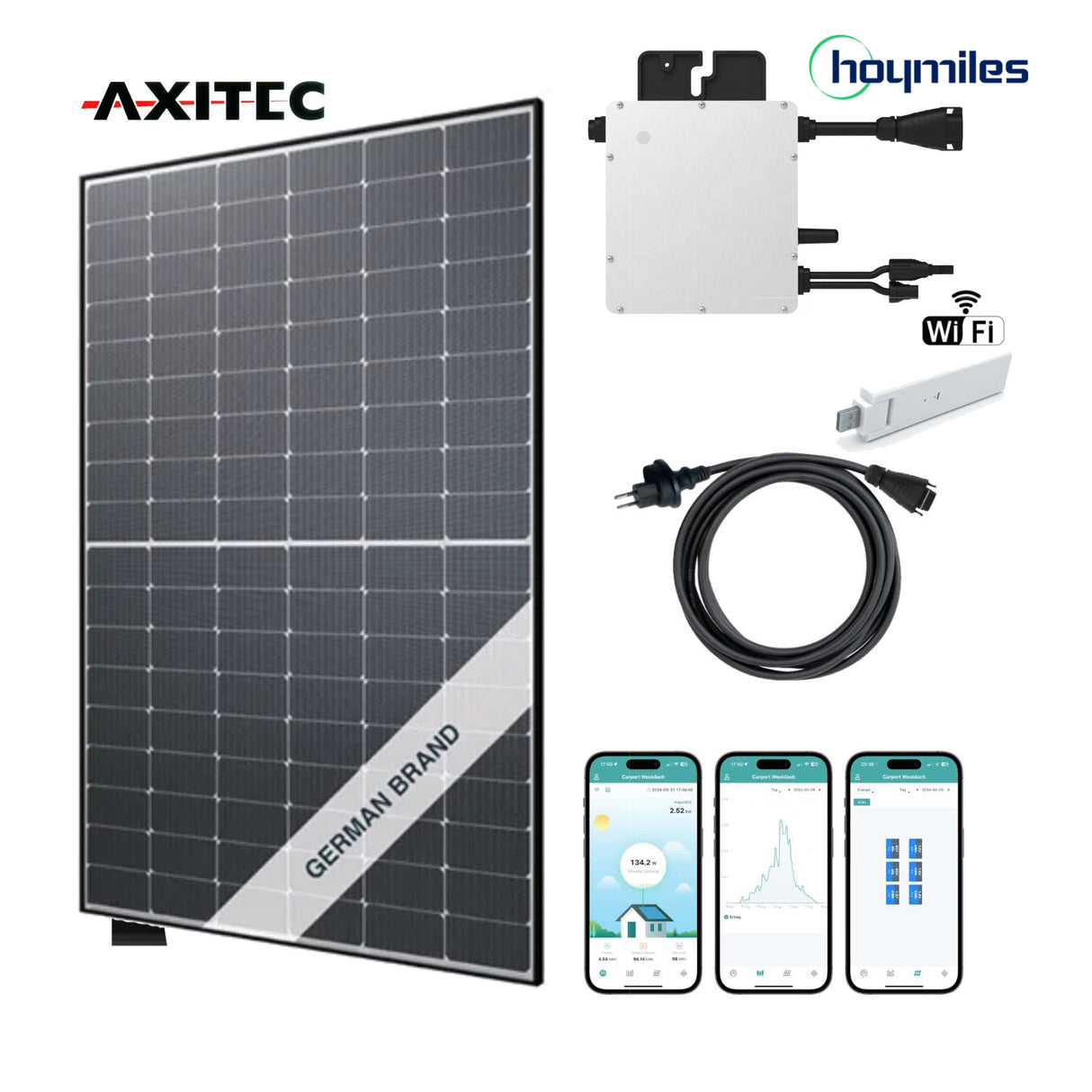 XS Balkonkraftwerk-Set AXITEC Solar 460Wp/400W Black Frame