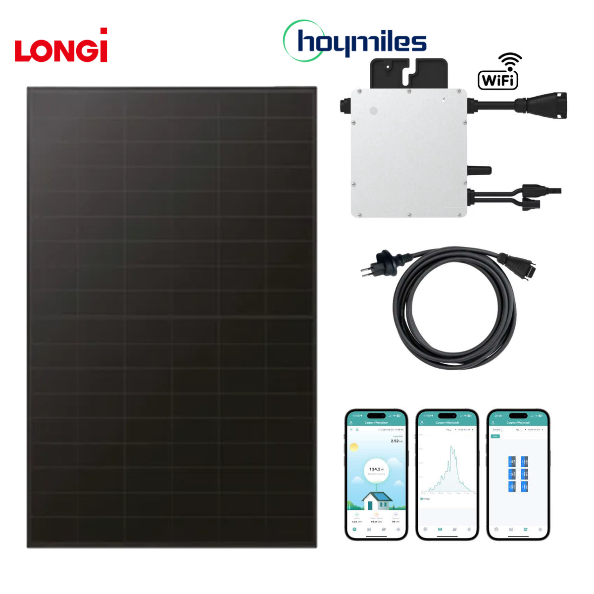 XS Balkonkraftwerk-Set LONGI Full Black 485Wp/500W
