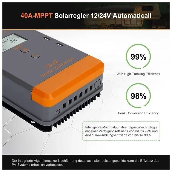LiTime 30A MPPT Solar Charge Controller 12V/24V Auto With Bluetooth - 100V Max Input