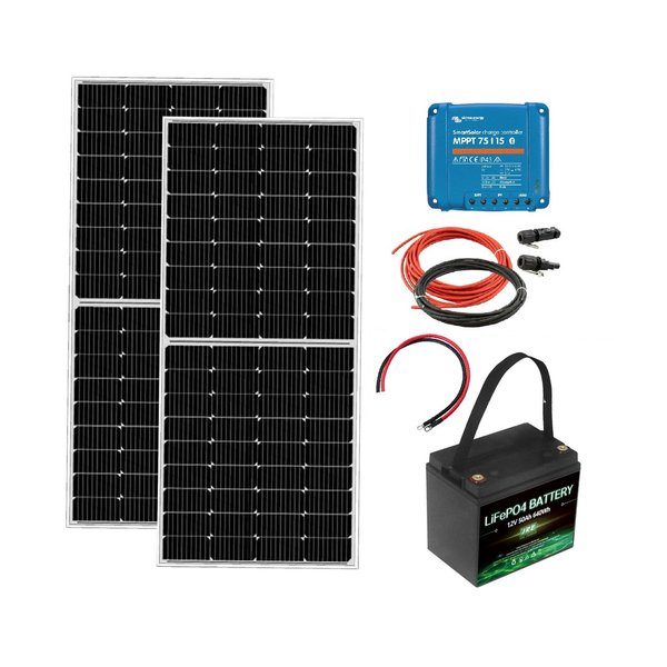 Solar-Set 400Watt, LifePO4 Batterie 50Ah – Supersolar